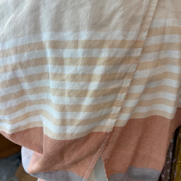 Anthropologie Beige and White Striped Short Jumpsuit - Picture 3 of 7